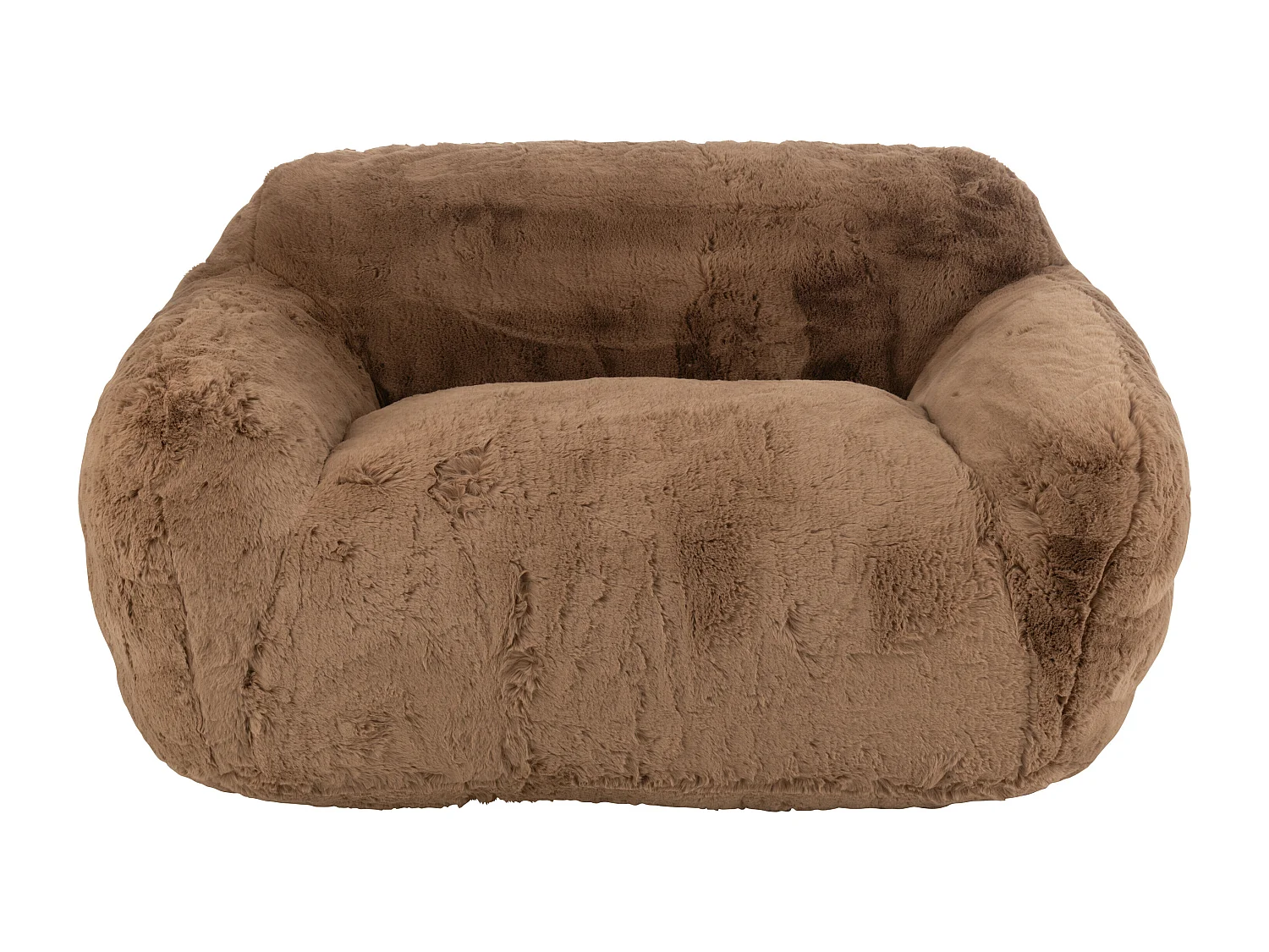 Banquette design Kuty 152cm - Luxe et douceur avec effet peluche-Couleur Marron clair