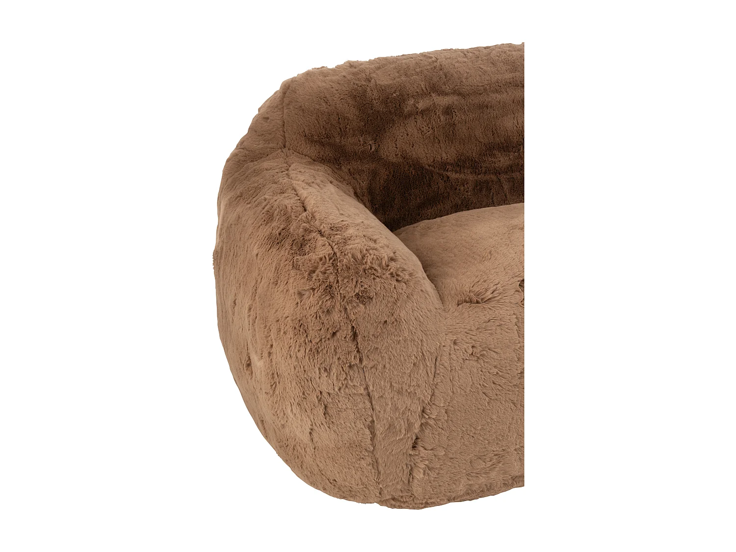 Banquette design Kuty 152cm - Luxe et douceur avec effet peluche-Couleur Marron clair