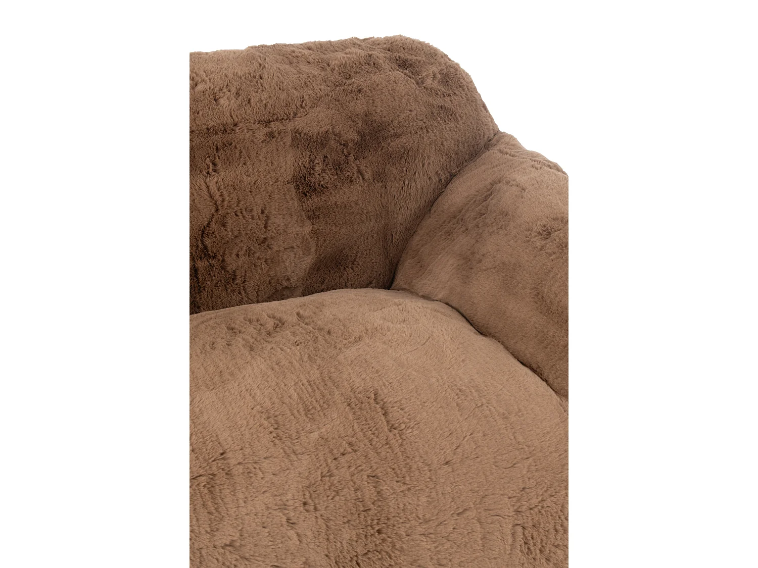 Banquette design Kuty 152cm - Luxe et douceur avec effet peluche-Couleur Marron clair