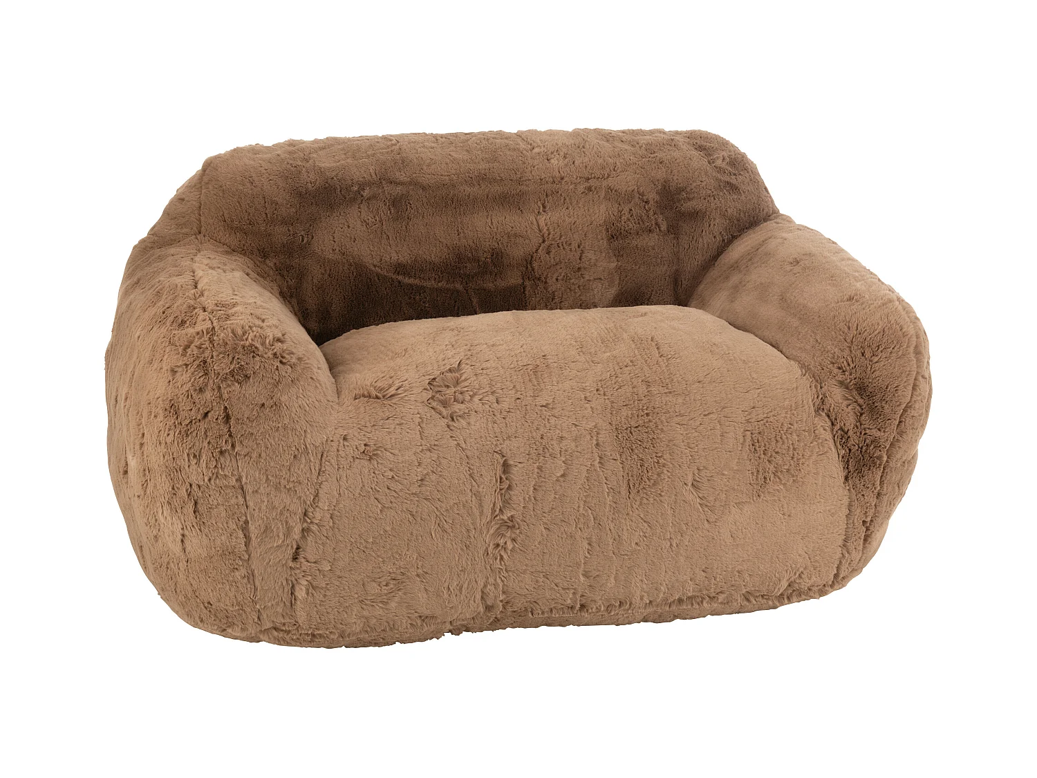 Banquette design Kuty 152cm - Luxe et douceur avec effet peluche-Couleur Marron clair