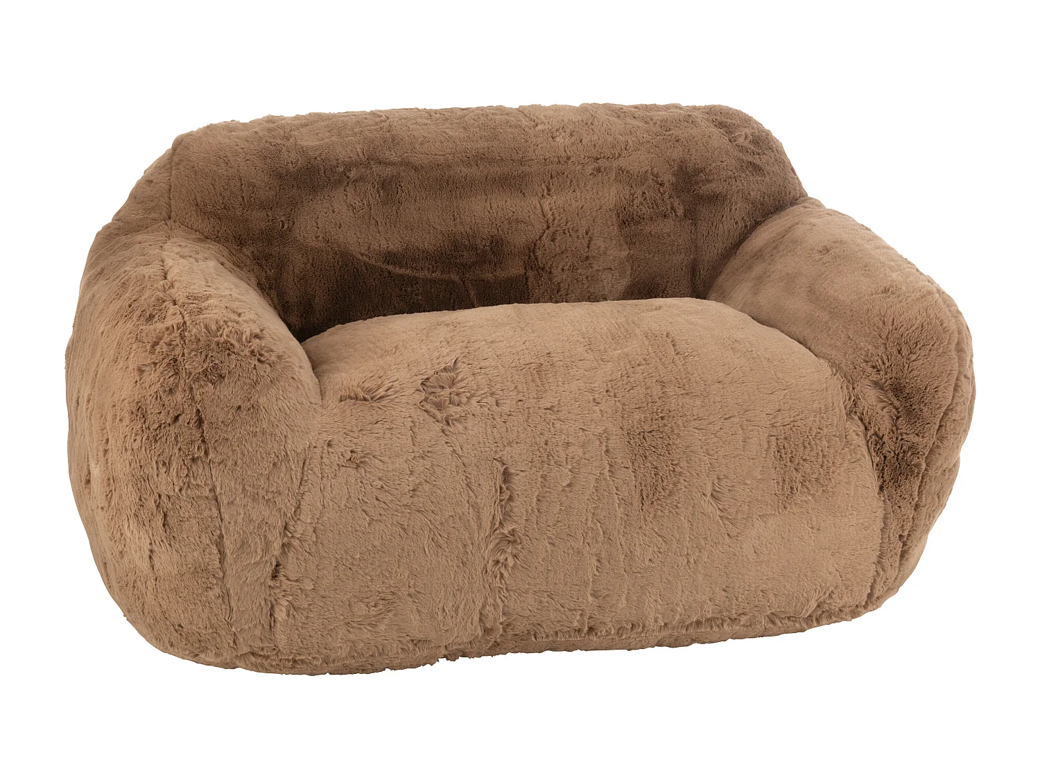 Banquette design Kuty 152cm - Luxe et douceur avec effet peluche-Couleur Marron clair