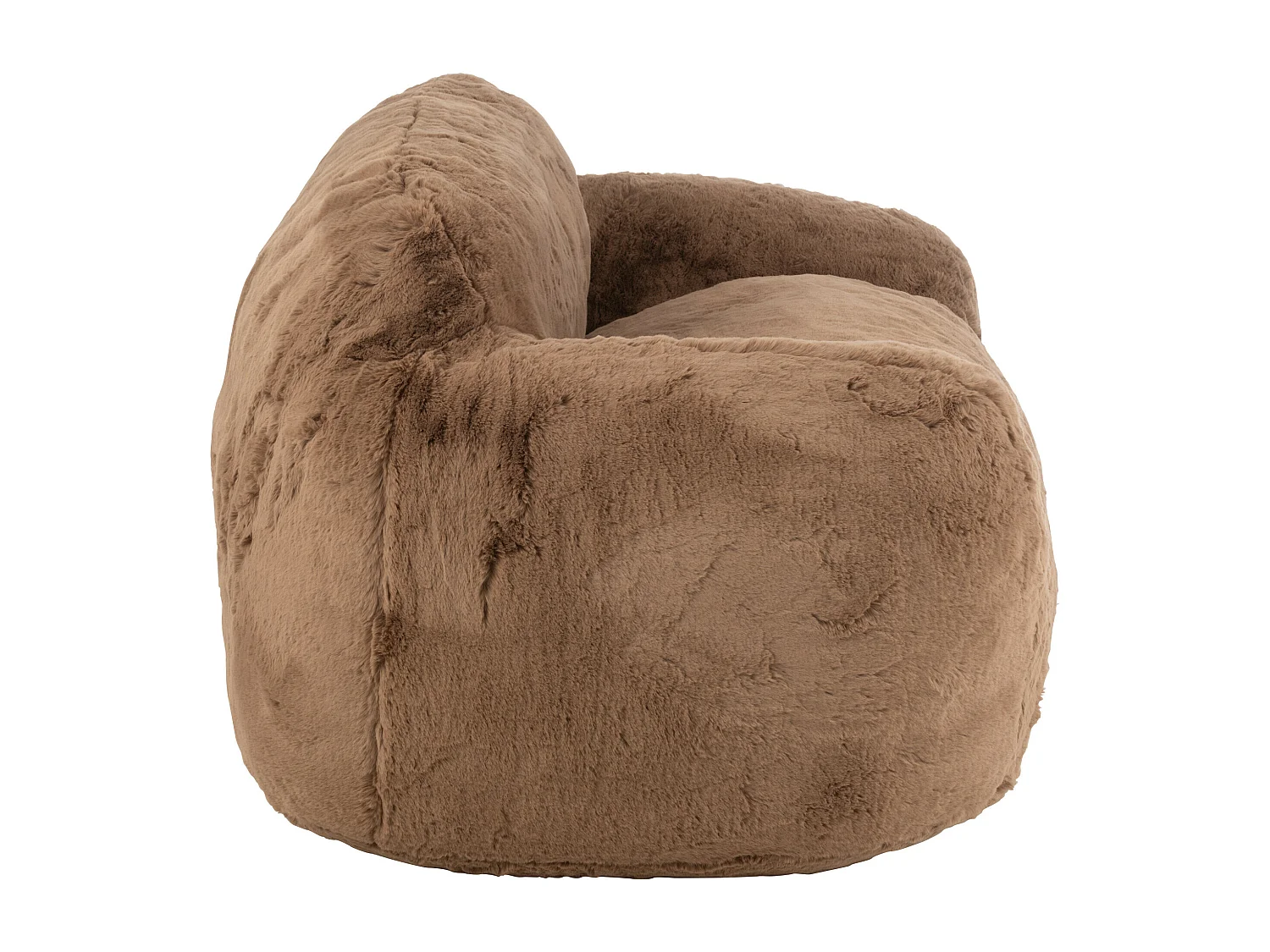 Banquette design Kuty 152cm - Luxe et douceur avec effet peluche-Couleur Marron clair