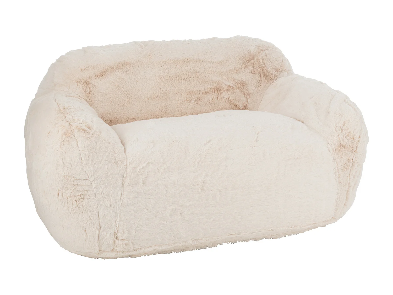 Banquette design Kuty 152cm - Luxe et douceur avec effet peluche-Couleur Marron clair