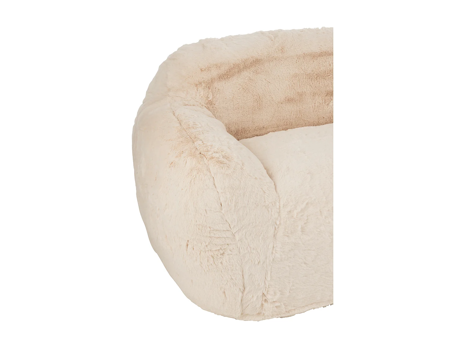 Banquette design Kuty 152cm - Luxe et douceur avec effet peluche-Couleur Beige clair