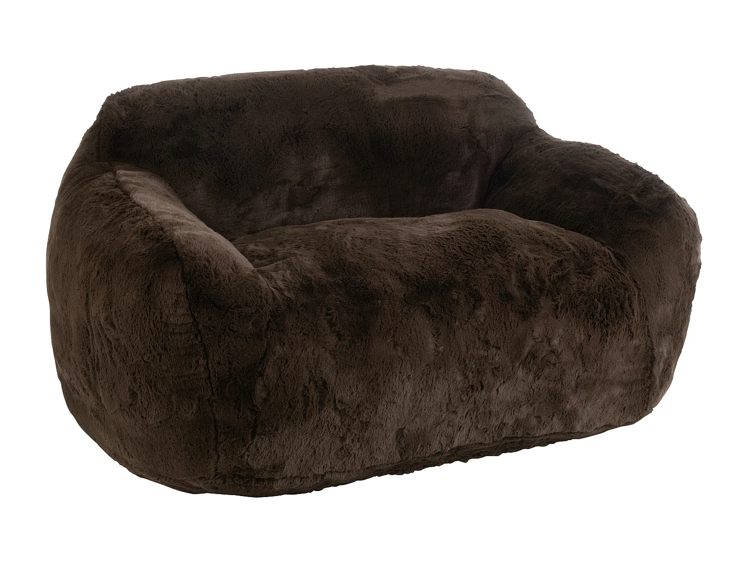 Banquette design Kuty 152cm - Luxe et douceur avec effet peluche-Couleur Marron Foncé