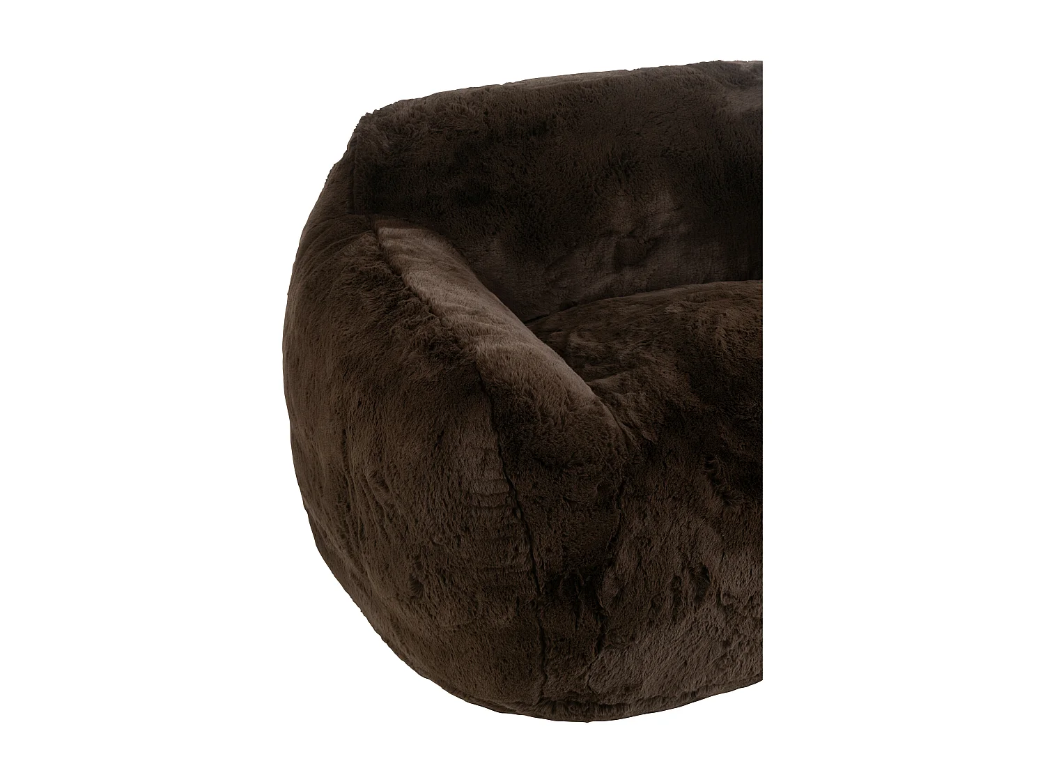 Banquette design Kuty 152cm - Luxe et douceur avec effet peluche-Couleur Marron Foncé