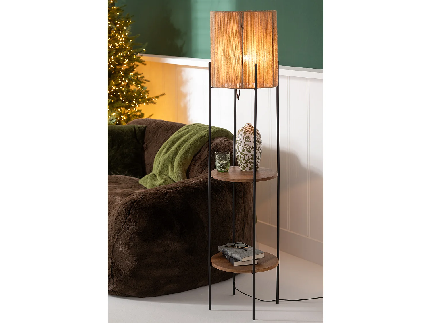 Banquette design Kuty 152cm - Luxe et douceur avec effet peluche-Couleur Marron Foncé