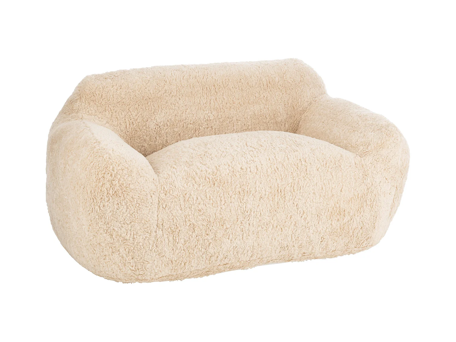 Banquette design Kuty 152cm - Luxe et douceur avec effet peluche-Couleur Beige