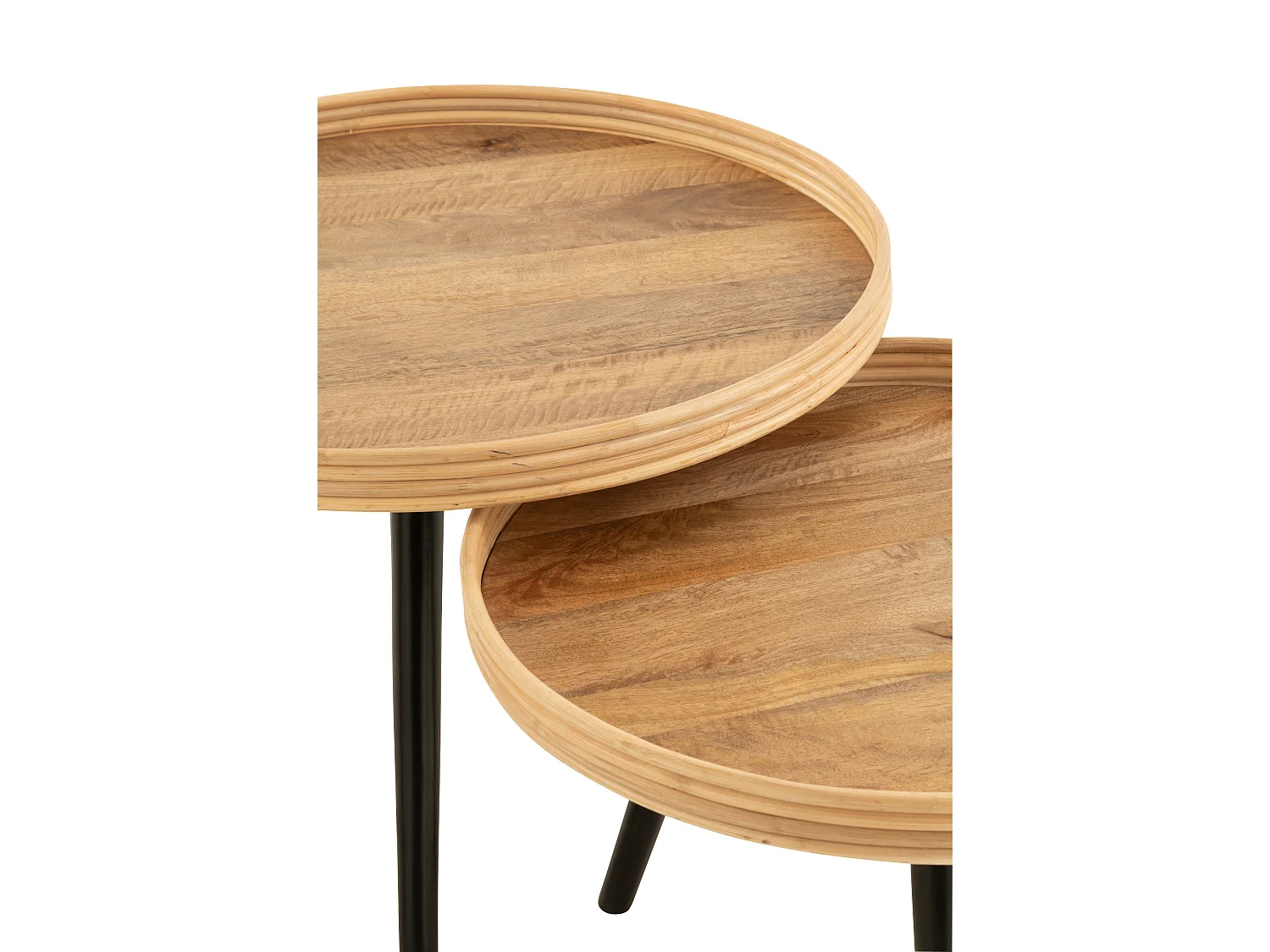 Juego de 3 mesas nido redondas Morza en madera de mango - Elegancia natural