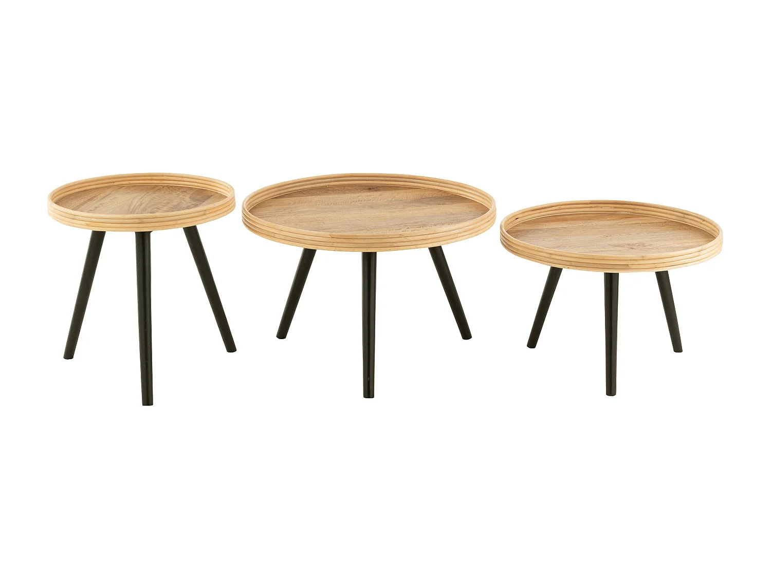 Juego de 3 mesas nido redondas Morza en madera de mango - Elegancia natural