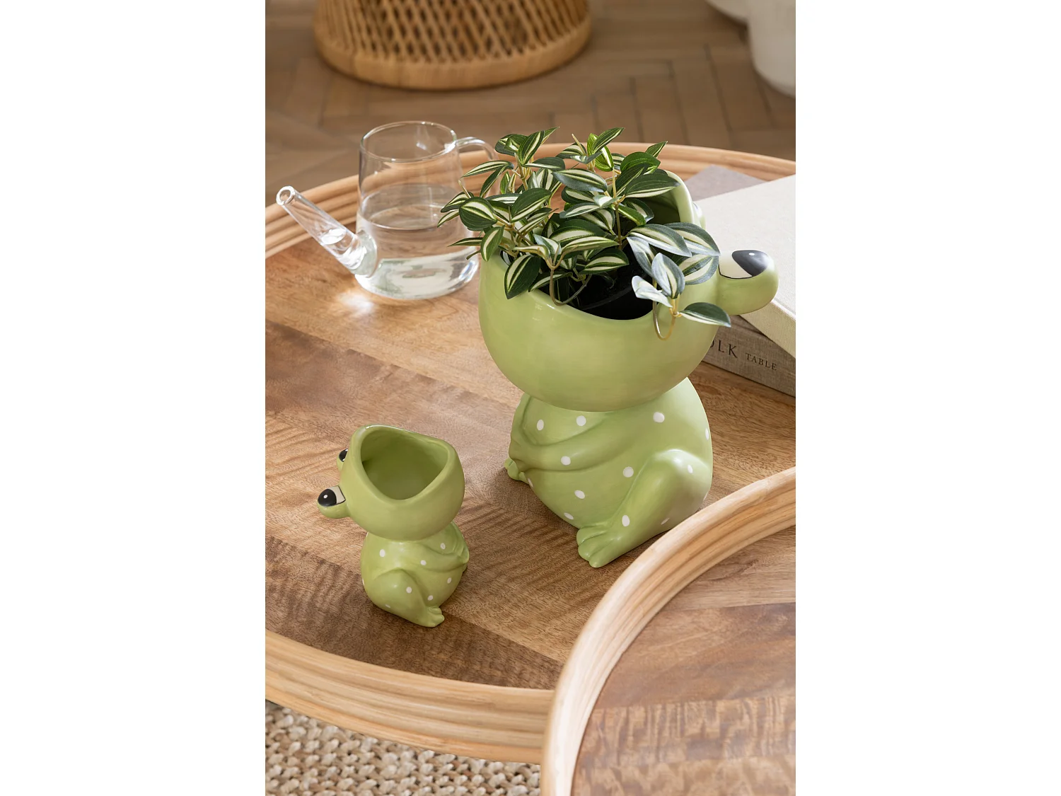 Lot de 3 tables gigognes rondes Morza en bois de manguier - Élégance naturelle