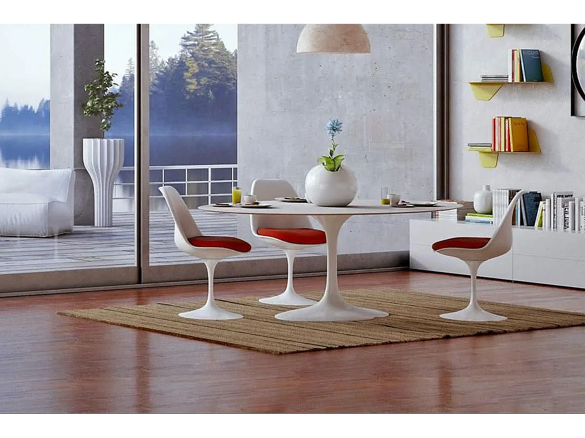 Chaise Tulda en fibre de verre blanche - Confortable et durabilité-Couleur Marron clair