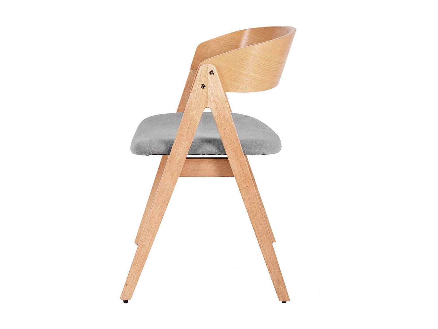 Chaise premium Merka – Structure en bois et assise en tissu confortable-Couleur Naturel/Gris