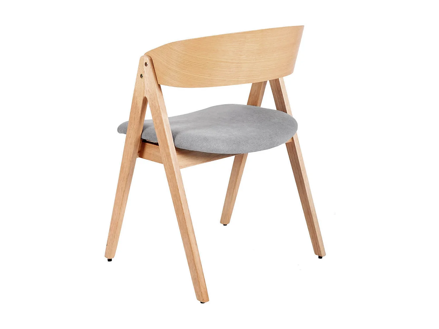 Chaise premium Merka – Structure en bois et assise en tissu confortable-Couleur Naturel/Gris