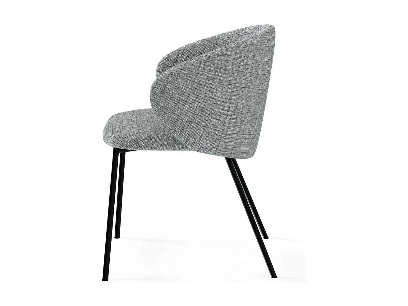 Chaise en tissu avec pieds en métal noir Nuria - Confort et modernité-Couleur Gris