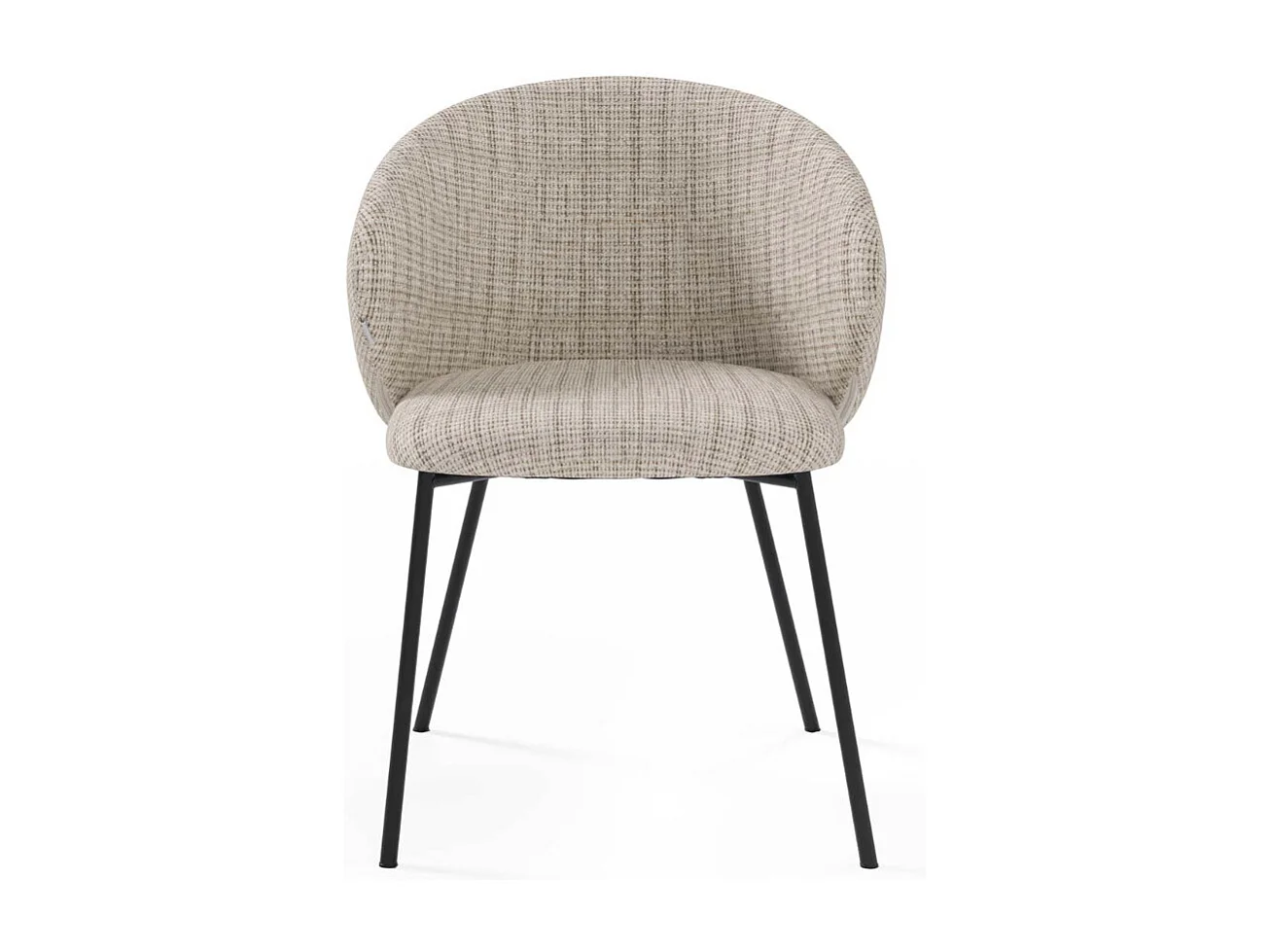 Chaise en tissu avec pieds en métal noir Nuria - Confort et modernité-Couleur Gris