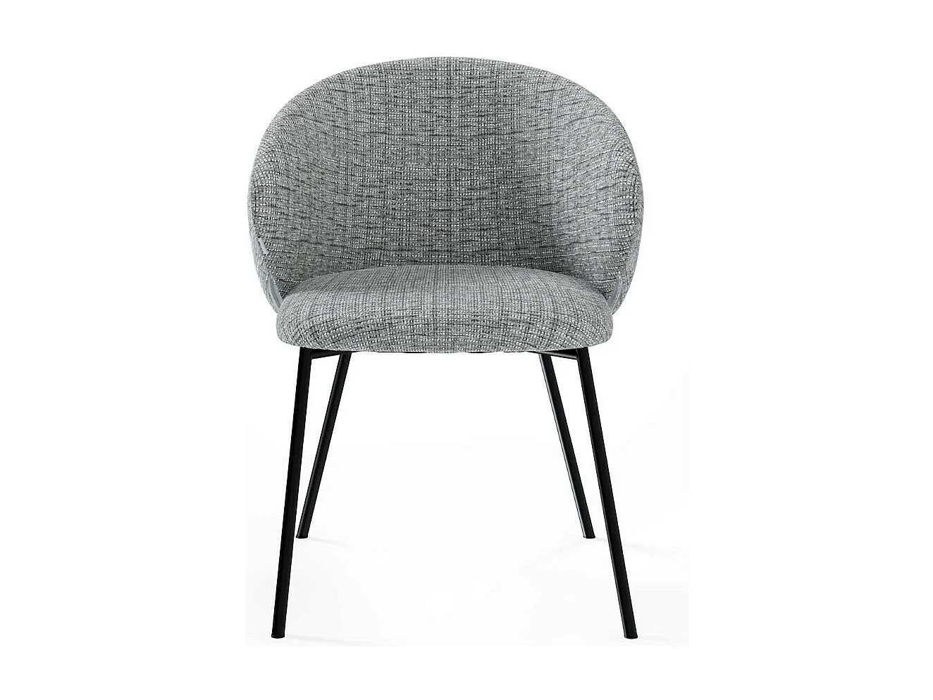 Chaise en tissu avec pieds en métal noir Nuria - Confort et modernité-Couleur Gris