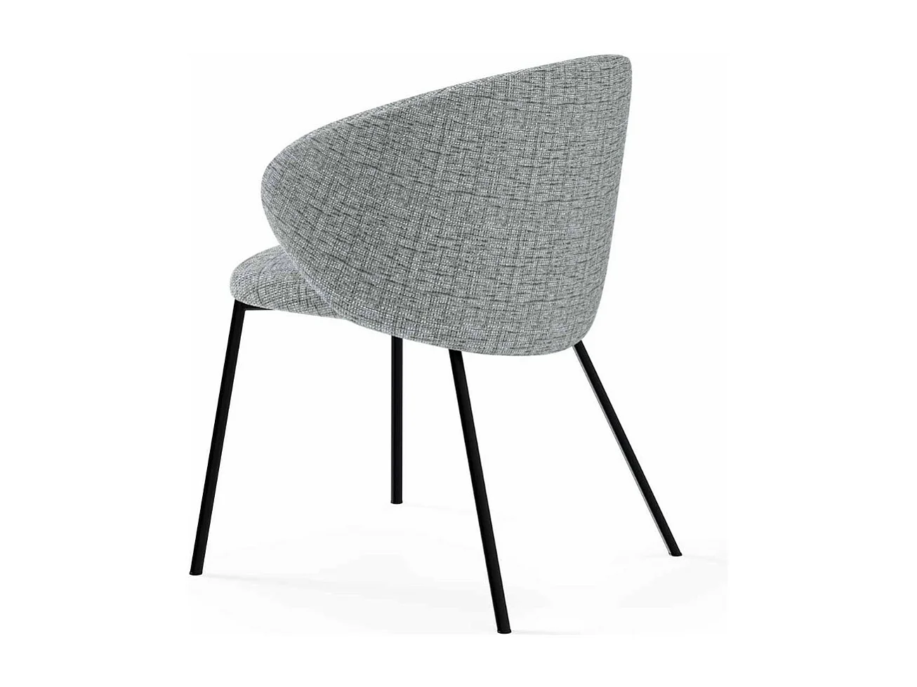 Chaise en tissu avec pieds en métal noir Nuria - Confort et modernité-Couleur Gris