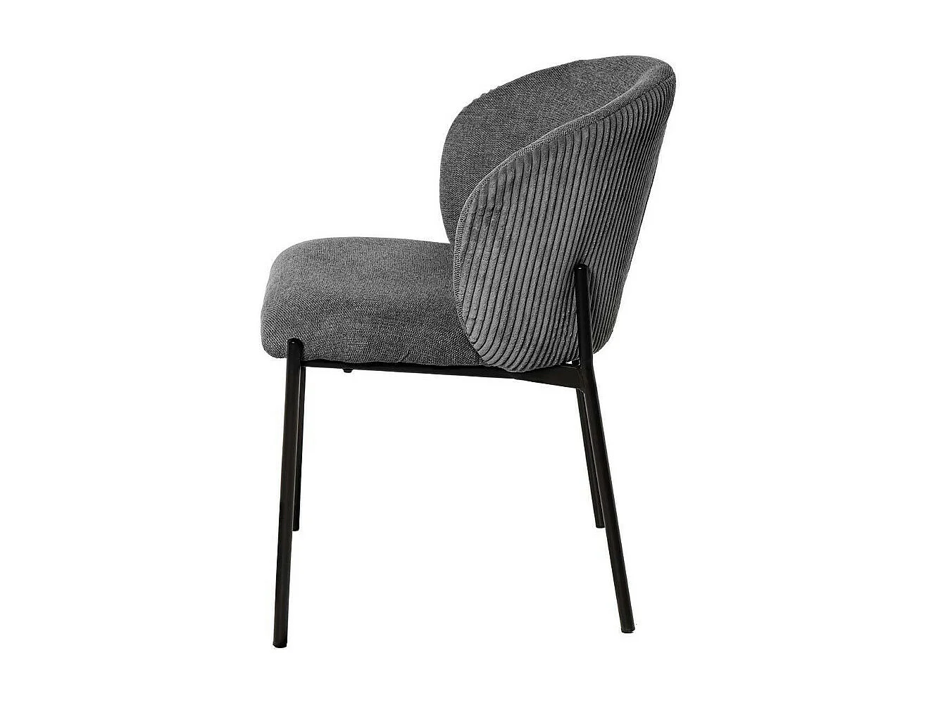 Chaise en tissu lisse et velouté Laina – Style et douceur-Couleur Gris foncé