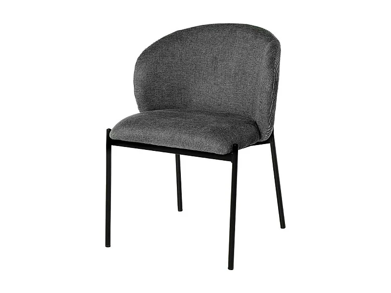 Chaise en tissu lisse et velouté Laina – Style et douceur-Couleur Gris foncé