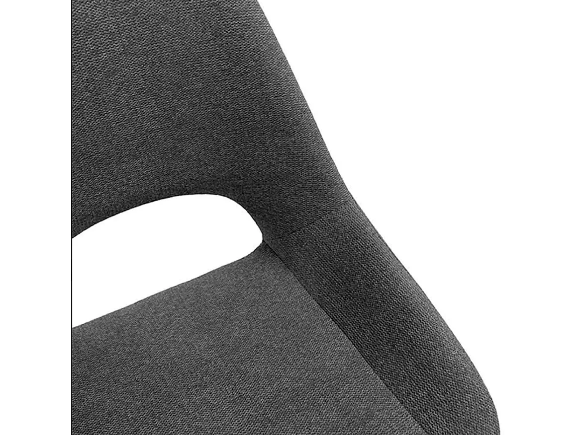 Chaise en tissu avec pieds en métal noir laqué Livia – Design moderne et sophistiqué-Couleur Gris foncé