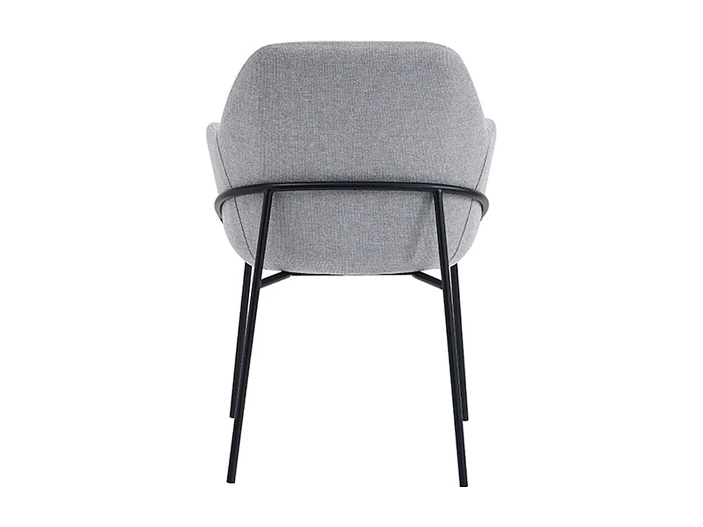 Chaise en tissu avec pieds métal noir Abigail – Design ergonomique et confortable-Couleur Gris clair