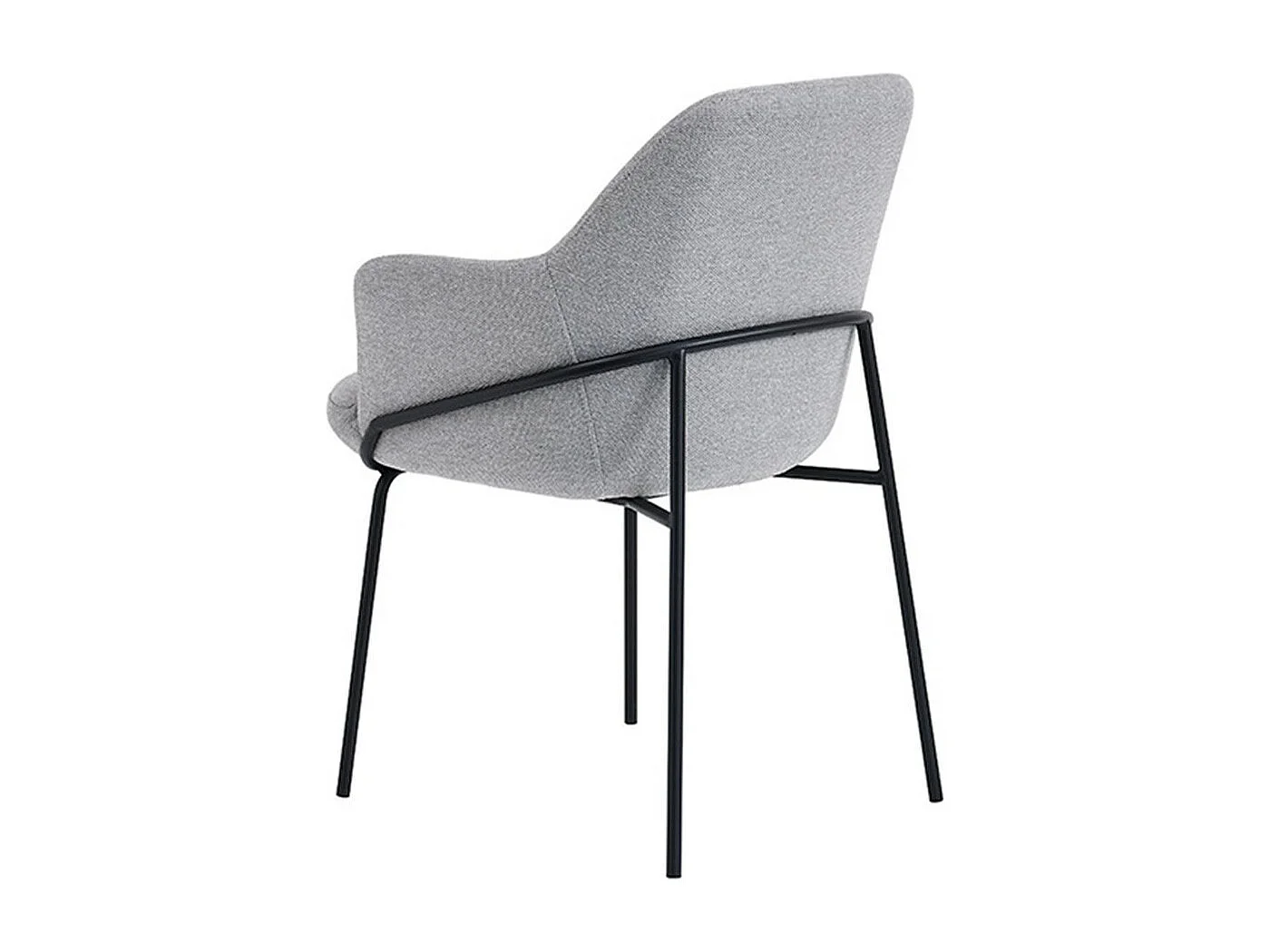 Chaise en tissu avec pieds métal noir Abigail – Design ergonomique et confortable-Couleur Gris clair