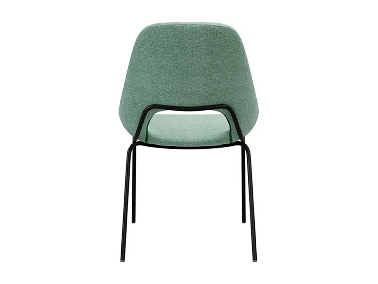Chaise en tissu avec pieds en métal noir laqué Livia – Design moderne et sophistiqué-Couleur Vert menthe