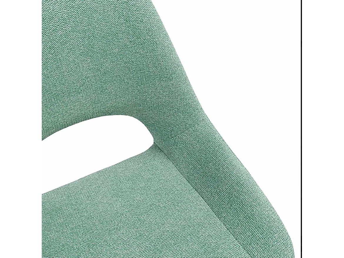 Chaise en tissu avec pieds en métal noir laqué Livia – Design moderne et sophistiqué-Couleur Vert menthe