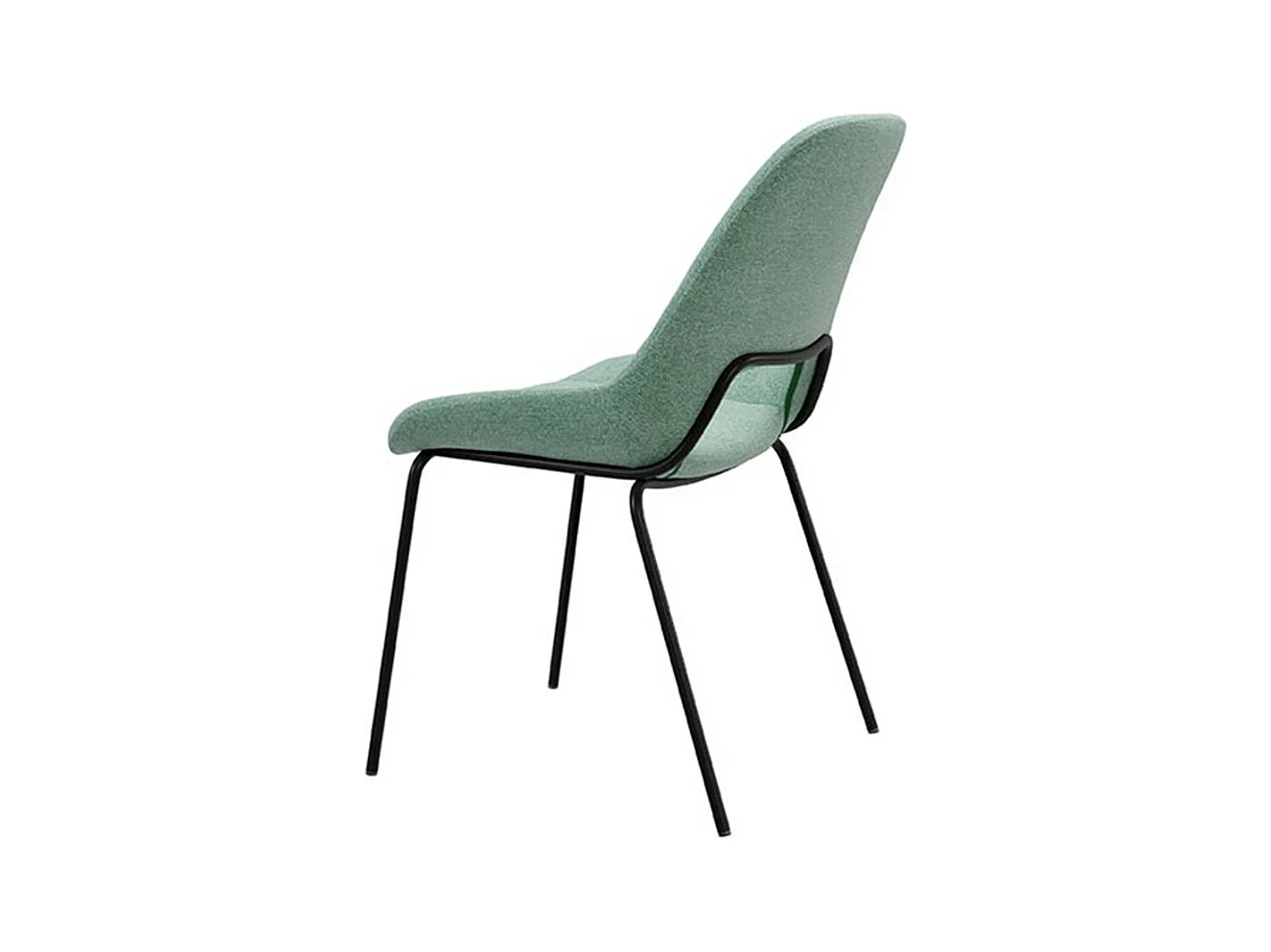 Chaise en tissu avec pieds en métal noir laqué Livia – Design moderne et sophistiqué-Couleur Vert menthe