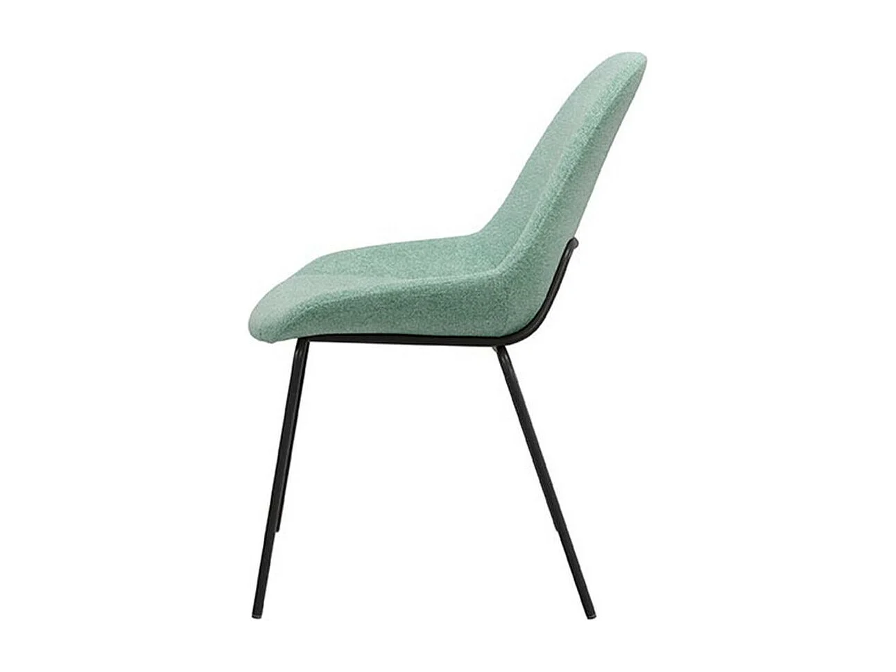 Chaise en tissu avec pieds en métal noir laqué Livia – Design moderne et sophistiqué-Couleur Vert menthe