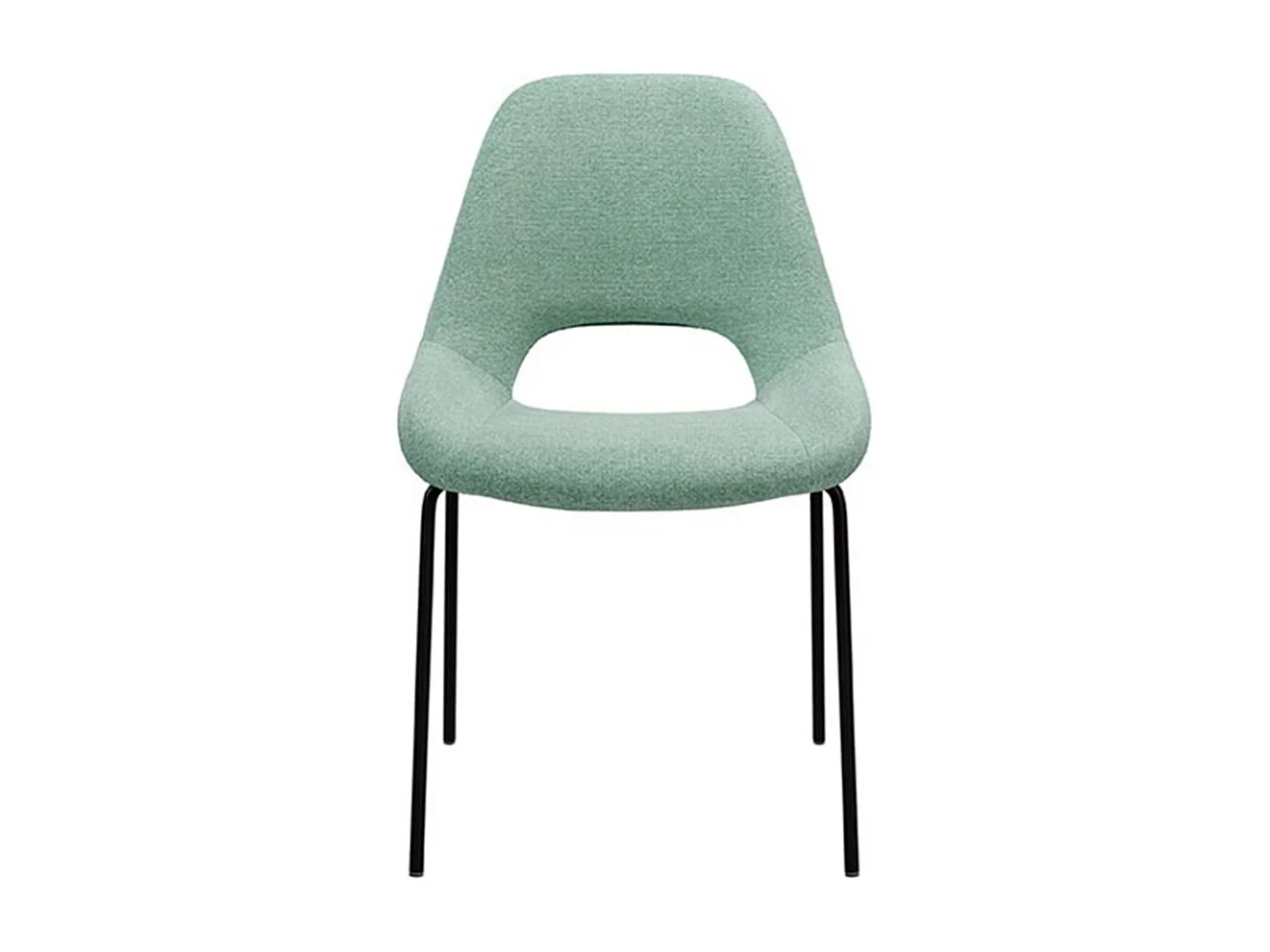 Chaise en tissu avec pieds en métal noir laqué Livia – Design moderne et sophistiqué-Couleur Vert menthe