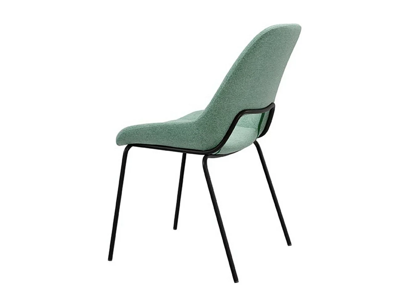Chaise en tissu avec pieds en métal noir laqué Livia – Design moderne et sophistiqué-Couleur Vert menthe