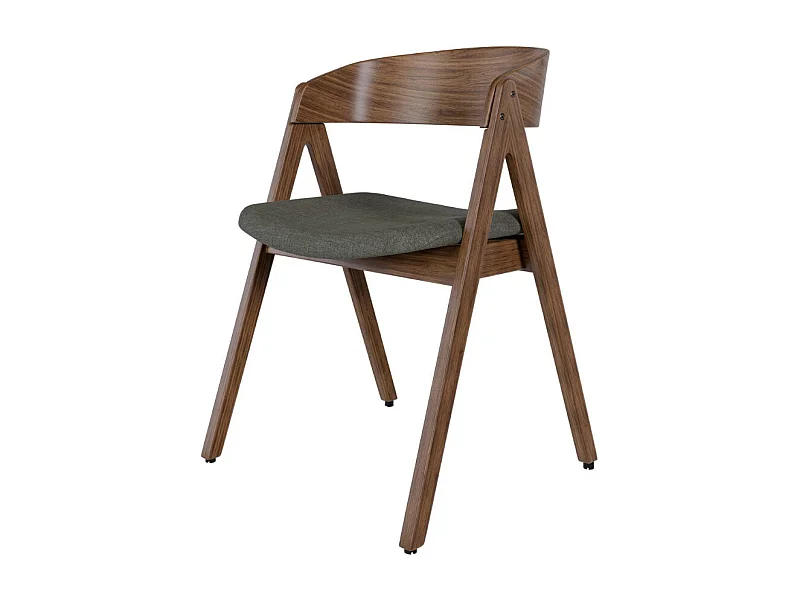 Chaise premium Merka – Structure en bois et assise en tissu confortable-Couleur Marron/Gris foncé