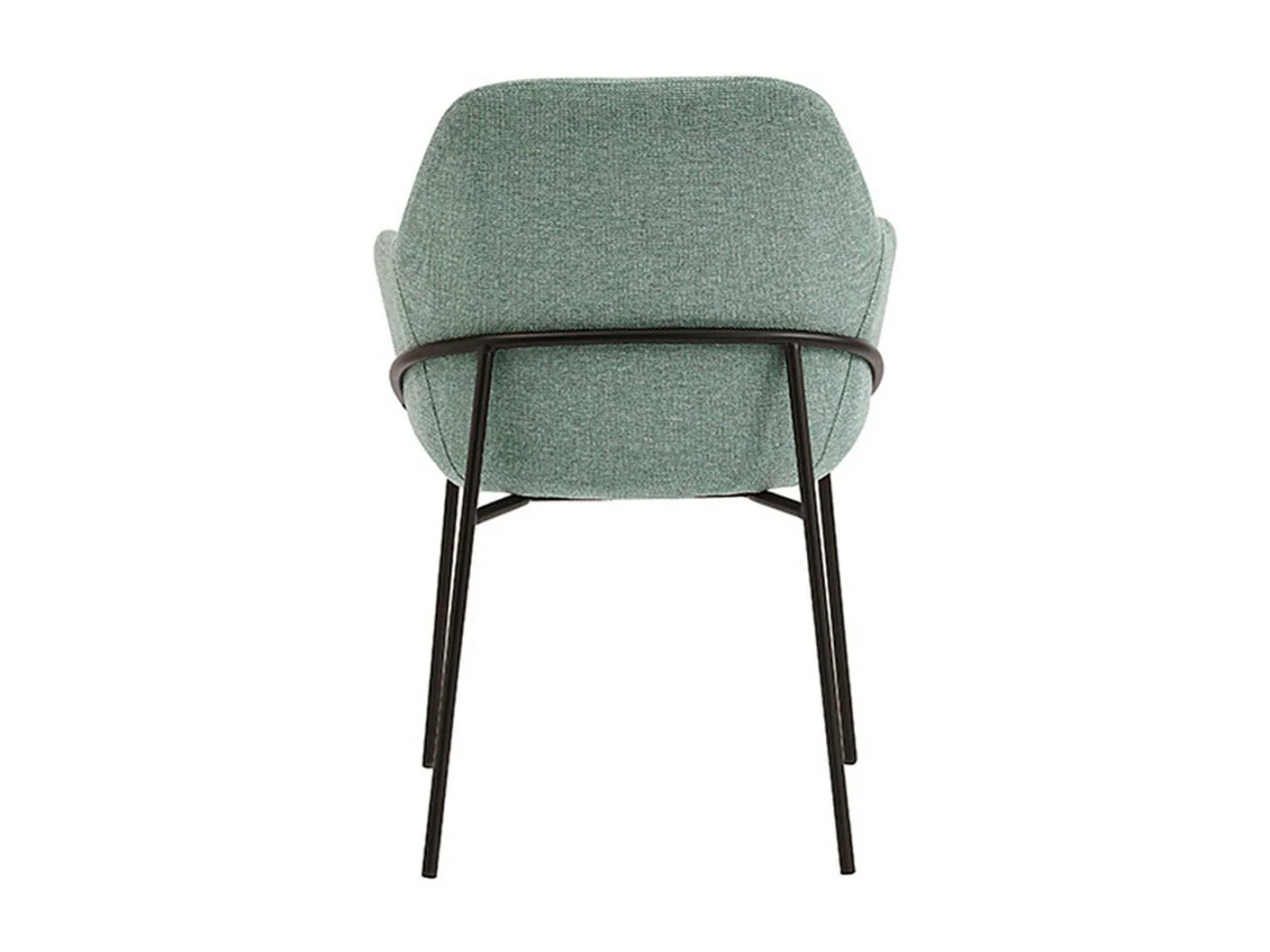 Chaise en tissu avec pieds métal noir Abigail – Design ergonomique et confortable-Couleur Vert céladon