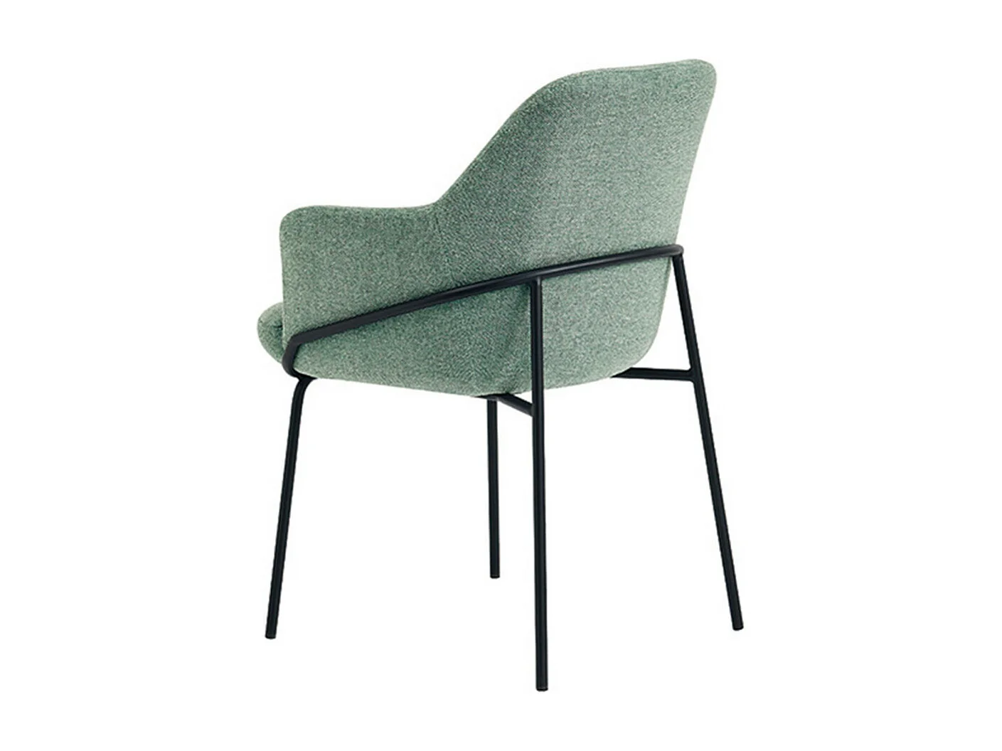 Chaise en tissu avec pieds métal noir Abigail – Design ergonomique et confortable-Couleur Vert céladon