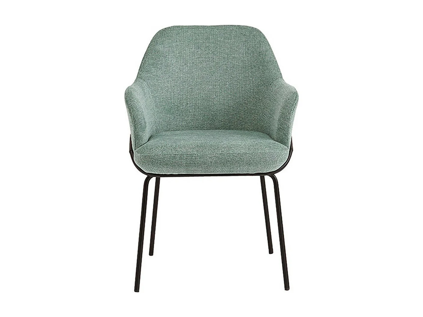 Chaise en tissu avec pieds métal noir Abigail – Design ergonomique et confortable-Couleur Vert céladon