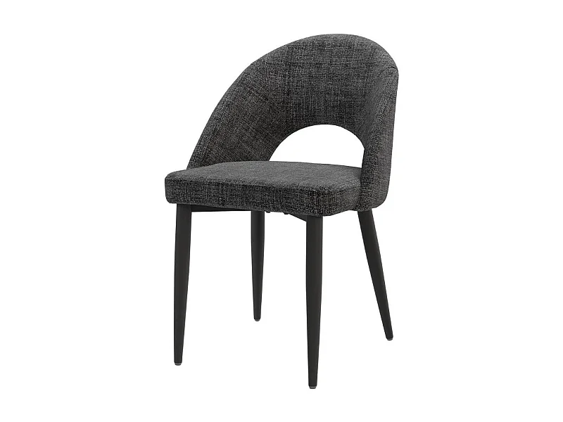 Chaise incurvée et rembourrée Barry – Élégance et confort ergonomique-Couleur Gris foncé