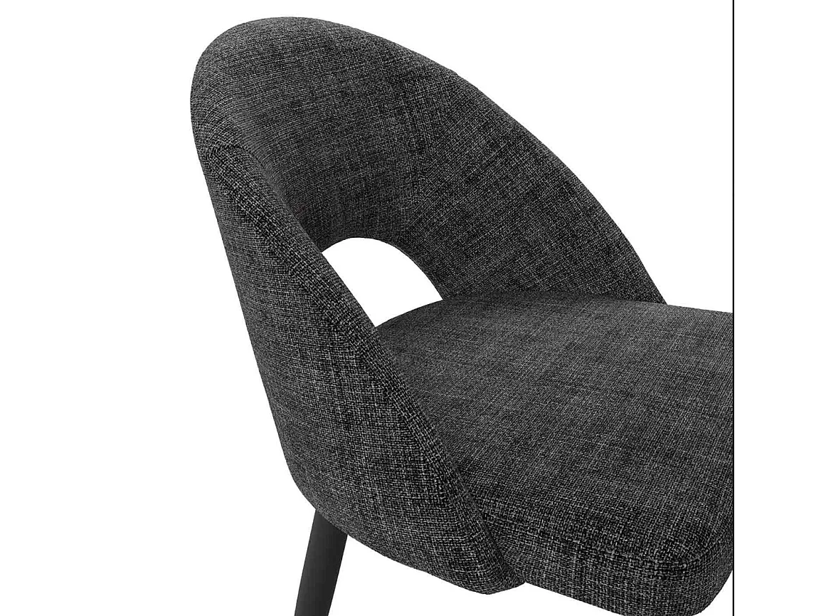 Chaise incurvée et rembourrée Barry – Élégance et confort ergonomique-Couleur Gris foncé