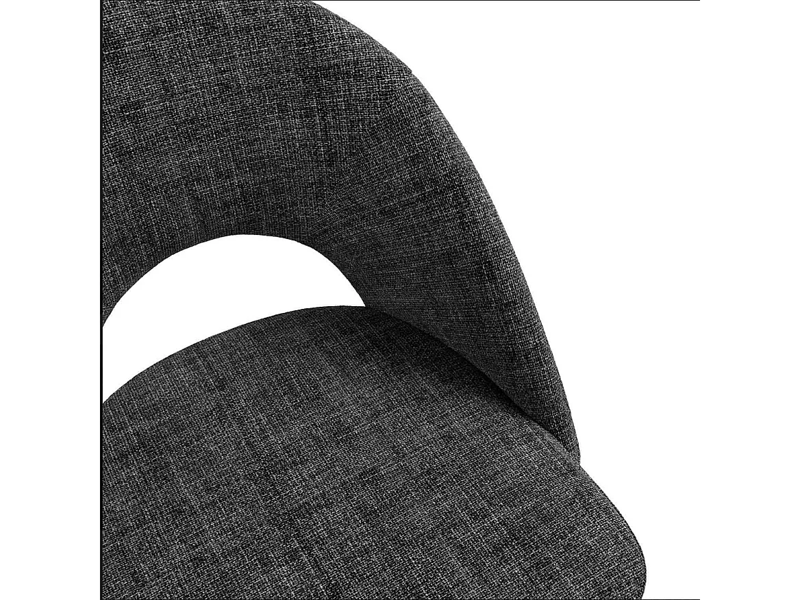 Chaise incurvée et rembourrée Barry – Élégance et confort ergonomique-Couleur Gris foncé