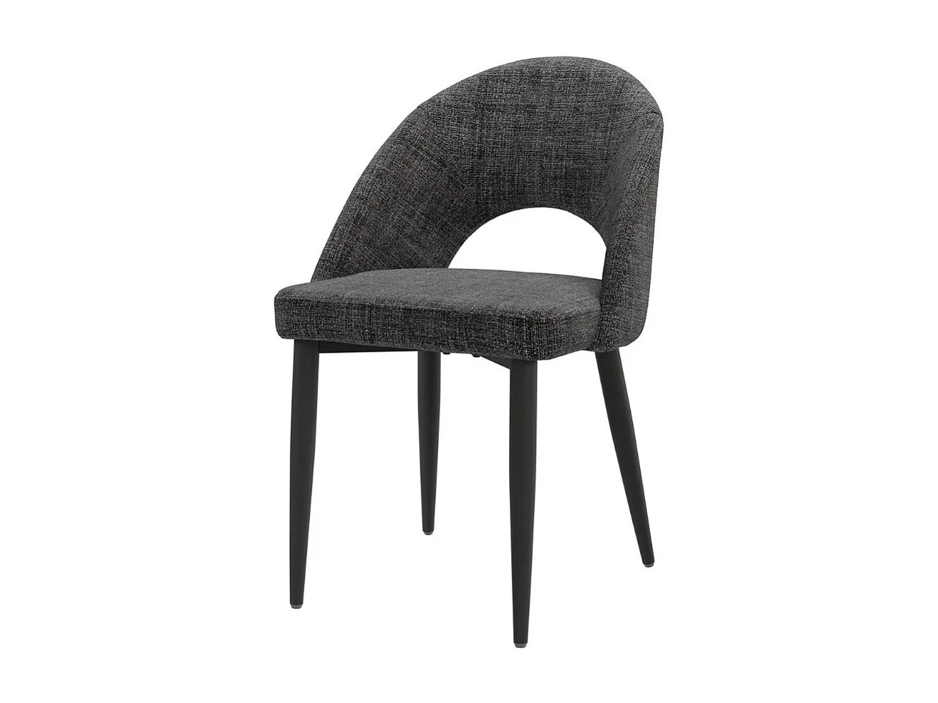Chaise incurvée et rembourrée Barry – Élégance et confort ergonomique-Couleur Gris foncé