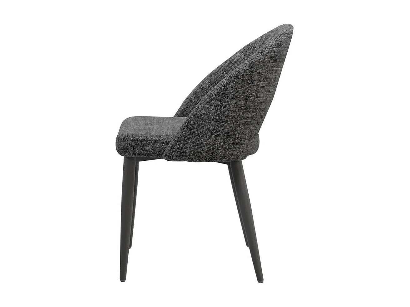 Chaise incurvée et rembourrée Barry – Élégance et confort ergonomique-Couleur Gris foncé