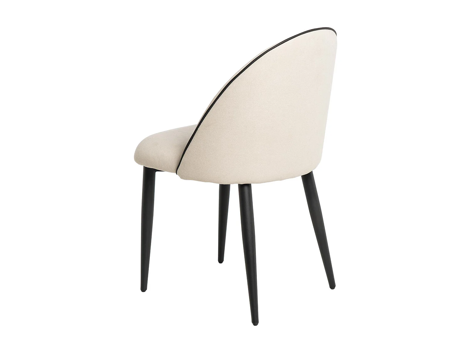 Chaise en velours confortable avec pieds en métal noir Brika – Style moderne-Beige clair