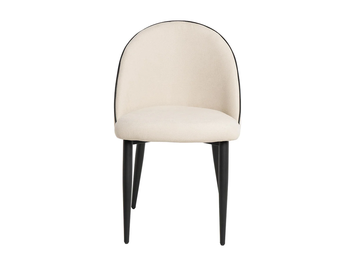 Chaise en velours confortable avec pieds en métal noir Brika – Style moderne-Beige clair