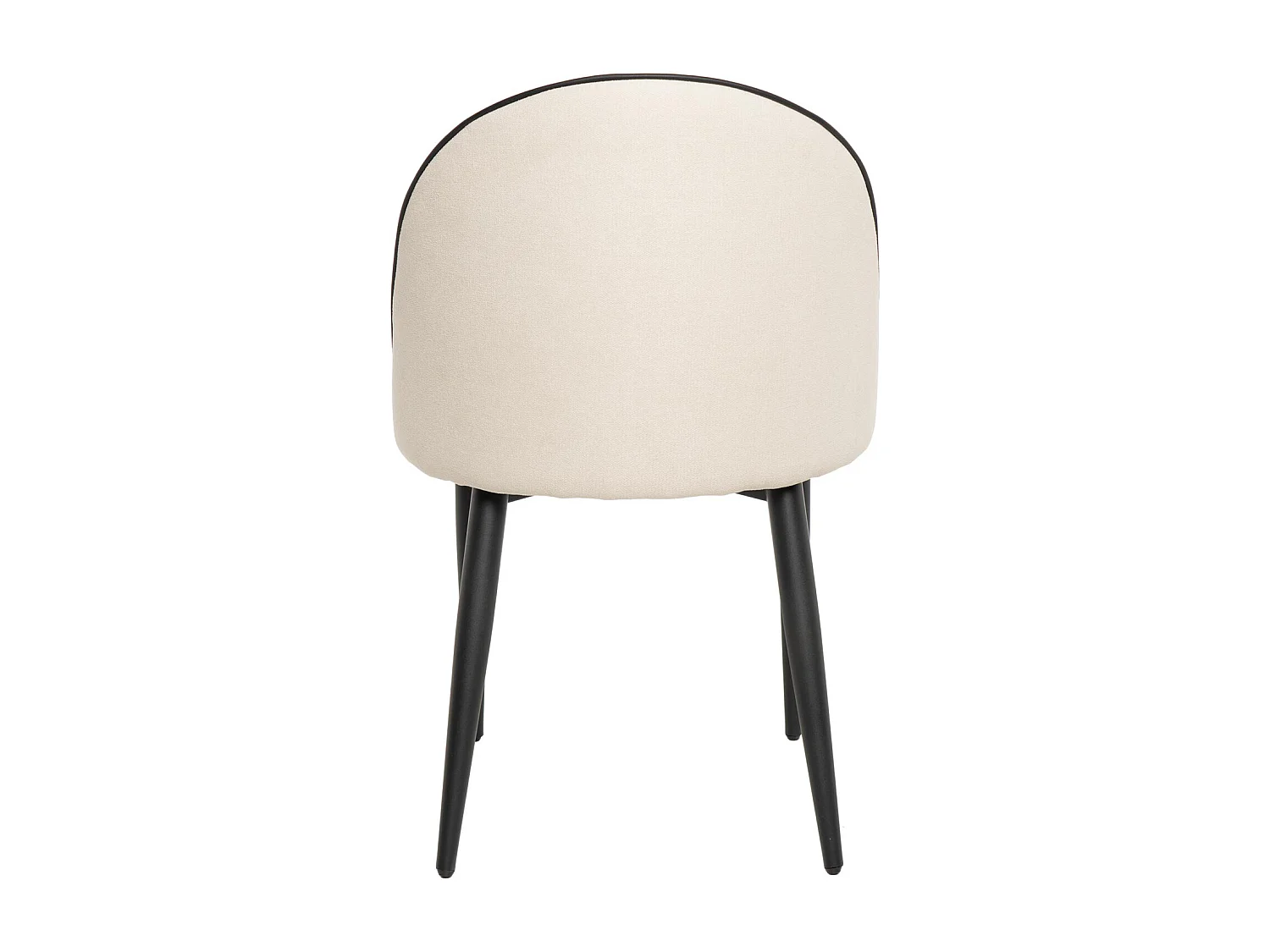 Chaise en velours confortable avec pieds en métal noir Brika – Style moderne-Beige clair