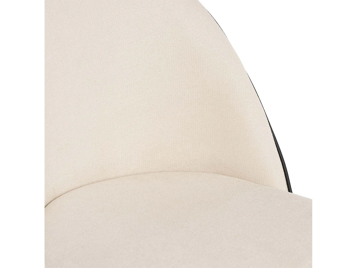 Chaise en velours confortable avec pieds en métal noir Brika – Style moderne-Beige clair