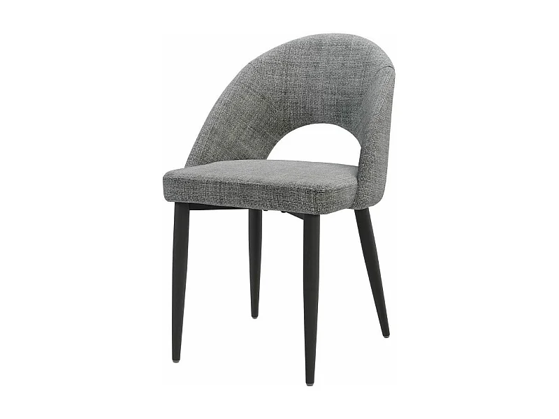 Chaise incurvée et rembourrée Barry – Élégance et confort ergonomique-Couleur Gris clair