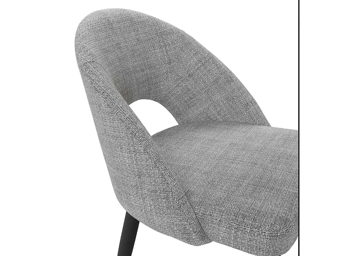 Chaise incurvée et rembourrée Barry – Élégance et confort ergonomique-Couleur Gris clair