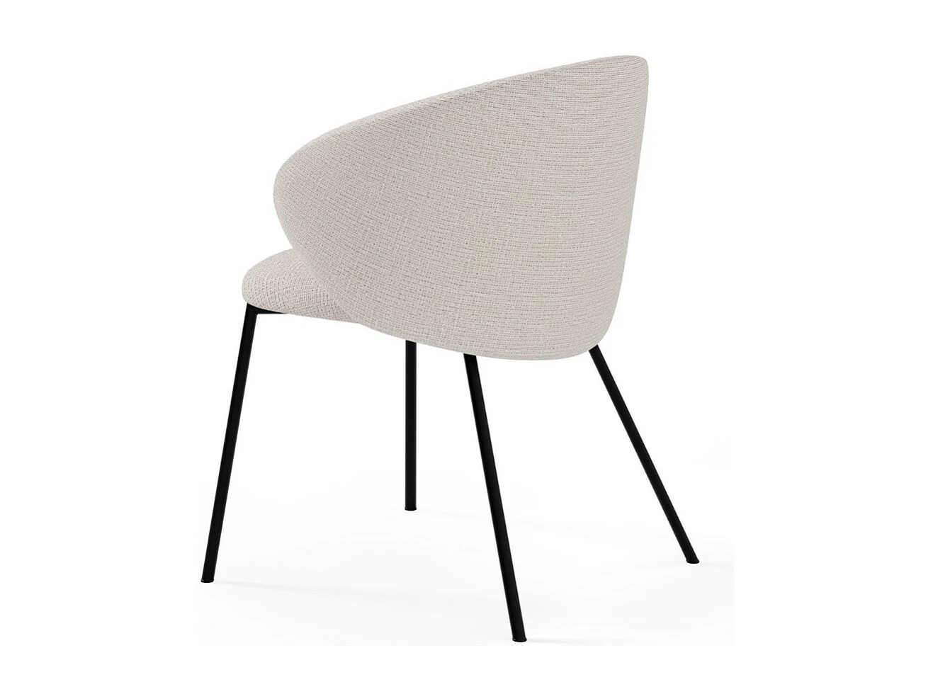 Chaise en tissu avec pieds en métal noir Nuria - Confort et modernité-Couleur Beige clair