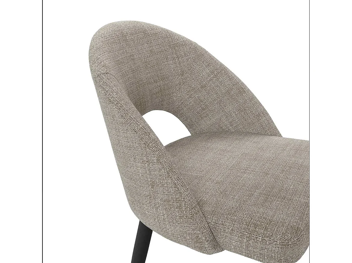 Chaise incurvée et rembourrée Barry – Élégance et confort ergonomique-Couleur Marron clair